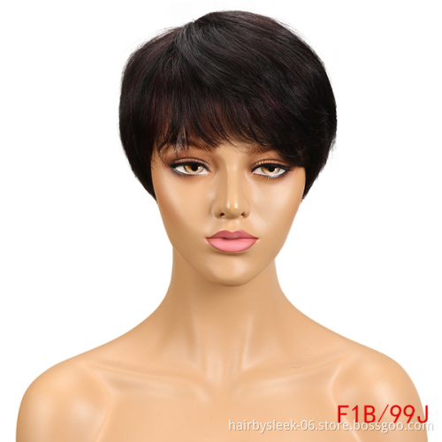 Rebecca factory wigs Ombre Color  Machine Made Cheap Short Bob Wig Remy Straight Hair Brazilian Human Hair Wigs for Black women
